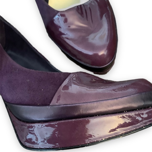 NINE WEST purple heeled platform pumps - Picture 3 of 6